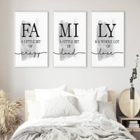 Porodični citati Poster Set otisaka Obiteljska mala luda Zidna umjetnost Platno slikanje za dnevni boravak