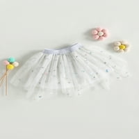 Jaweiwi Toddler Kids Girls sukse 2T 3T 4T 5T 6T SQUILS Leptir elastični struk slojevi sudjelovanje tille mrežaste suknje ljetne modne suknjene suknje