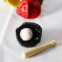 Skindy Set Simulacija bejzbol set - izvrsni model rekvizicije, minijaturna baseball rukavica za bejzbol set za scenu
