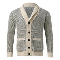 Ketyyh-Chn Cardigan puni zip kardigan džemper kabel za vrat pletene casual redovno fit rebrastine pletene kapke sa džepom
