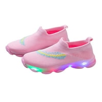 Tenmi Kids Trkene cipele Sportska časovna tenisica prozračne tenisice pletene gornje šetnje cipele uniseks-dijete svjetlosno udobnost ružičasta 11c