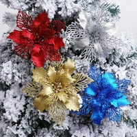 1 ~ Umjetno cvijeće Božićne Novogodišnje lažno cvijeće Glitter veseli božićni ukrasi za božićne stablo Početna Xmas ukrasi