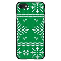Case za razlikovanje za iPhone SE - Custom Ultra tanka tanka tvrda crna plastična pokrivača - zeleni bijeli ružni božićni džemper - Božić cijele godine
