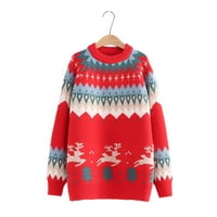 Ženski božićni džemper Duks dugih rukava Pleteni džemper od vrata Zimski božićni džemperi Modni pulover