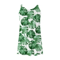 Vremenska haljina za plažu žene žene seksi havajski tropsko tiskovina bez rukava mini haljina ljeto