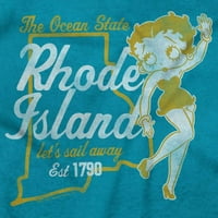 Betty Boop Rhode Island State Outline Ženska grafička majica Tees Brisco Marke 3x