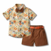 Daqian Toddler Boys Clears Ljeto Dječji dječački kratki kratki kratke hlače s kratkim kratkim rukavima