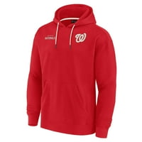 Unizno fanatici potpis Crveni Washington Nationals Super Soft Fleece Pulover Hoodeie