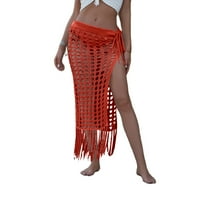 Žene seksi šuplje od suknje od mreže na plaži za suknje na plaži Ljetna riba neto kupaći kostim Sheer Maxi Sarong kupaći kostimi