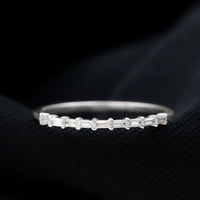 Prirodni dijamantski prsten za žene za žene, srebrna srebra, SAD 9.00