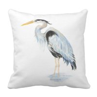 Originalni akvarel Great Blue Heron ptica jastučni poklopac