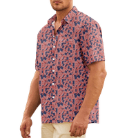 4. jula muška havajska majica USA Nacionalna zastava Grafička boja blok košulje košulja Odjeća za odjeću