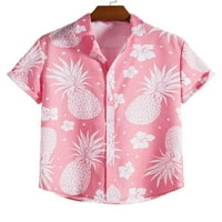 Groanlook Muška odjeća cvjetna tiskana dva trenerka tectu na havajsku majicu i kratke hlače Muški labavi loungewwing Lounge majice 3 # xl