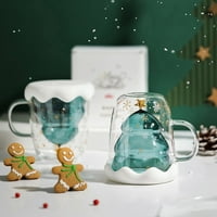 Kelajuan dvostruko zidno staklene šalice kafe, majčin dan poklon božićne staklena zvijezda Dvostruko sloj staklene šolje vode