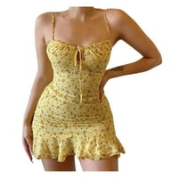 Spaghetti haljina cvjetna ženska Ležerska ljetna mini remena Haljina modna ženska haljina ljuljačka