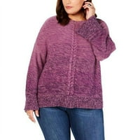 Pleteni džemper u obliku veličine u stilu i komu plus, razne veličine: 0x tamno grožđe
