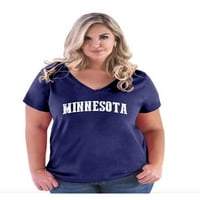 Ženska majica plus veličine V-izrez - Minnesota