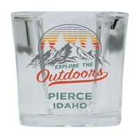 Pierce Idaho Istražite otvoreni suvenir Square Square Base alkoholičara Staklo 4-pakovanje