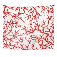 Bijela silueta Sažetak Crveni koralj 3D tečni prskati akvarijum plaža grana isječak Zidna umjetnost Viseća tapiserija Kućni dekor za dnevnu sobu spavaća soba spavaonice