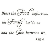 Naveli nas blagoslovi ovu hranu pred nama, obitelj pored nas, i ljubav između američke zidne naljepnice, kuhinjski trpezarija molitvena naljepnica, porodična ljubav pozitivna citat nadahni pinshui