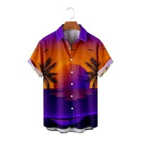 CLlios muns havajske majice Ljetna tropska grafička košulja Labavi majica kratkih rukava dolje Aloha majica Top za zabavu na plaži