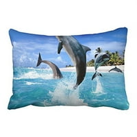 Winhome Dekorativni delfinski uzorak prilagođeni patentni jastučni jastučni jastučni naloge