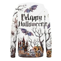 Tking modni ženski Halloween dugih rukava s dugim rukavima džepna jakna dugih rukava Zip Hoodie kaput