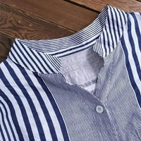 Asdoklhq bluza za žene, žene plus veličine tri četvrtine prugasti ispis V-izrez labavi fit top majica
