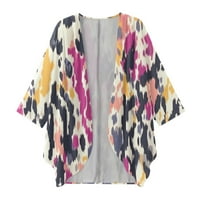 Ženski kardigani cvjetni print Three Quarter rukava Kimono labav pokrivač u kazneni bluza Cardigan