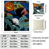 Halloween Dekorativni pokrivač s jastukom, hipi skeletni pokrivač za spavaću sobu kućna spavaća dekor Halloween, # 467,59x79 ''