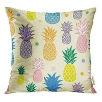 Šareno svježe narančasto žuti plavi ružičasti ananas za zeleni bacanje jastučnice za jastuk