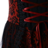 Haljine za žene plus veličine ženska čipka A-line V-izrez bez rukava s kratkom modom A-line haljina crvena xl