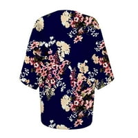 Ženski ljetni cvjetni print vrhovi labavi polovina rukava Chiffon Cardigan bluze casual pokrov