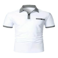 Beiwei Muške polo majice kratki rukav T majice rever vrat Ljetni vrhovi Brza suha majica Men Tee Plaid