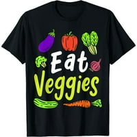 Jedite povrće zelene žive povrće vegetarijanski kratki rukav pamuk crna majica unisex