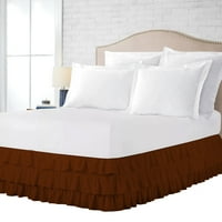 BEDDECOR MULTI RUFFLE SUK CHOCOLADA KING Egipatski pamučni bazni valans list