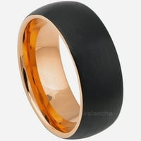 2-tonski volframovni vjenčani prsten - opseg za muške i žene ružičasto zlato IP Tungsten prsten - Comfort Fit Dovodio Tungsten Band