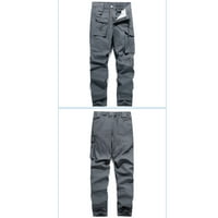 Muške hlače Pješačke teretne hlače Modni casual multi džepne kombinezone hlače otporne na habanje elastična čvrsta boja Vojne obuke FantrousersPorts hlače sive s