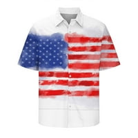 Muški dan neovisnosti Ležerne modne ovratnike Havajski ispis kratkih rukava ima džepove Kardigan majica