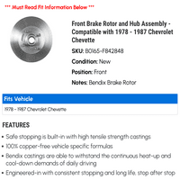 Prednji kočni rotor i sklop čvorišta - kompatibilni sa - Chevy Chevette 1986
