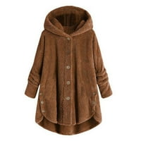 Plus kardigan veličina Ženska jakna od vunene kapute sa kapuljačom sa kapuljačom zimski vrhovi labavi