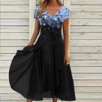 SKPBlutn Ljetne haljine trend urbane slobodno vrijeme šifonske modne casual haljine za žene plavo l