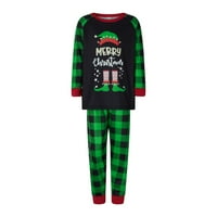Božićne pidžame za obitelj podudaranje PJS postavlja Green Monster Pismo Ispis Top plairani hlače za