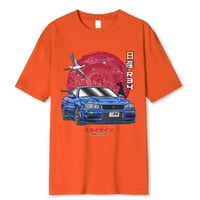 Jhpkjcotton Početna D majica Muškarci Žene Harajuku Estetička prevelika majica Funny JDM Legend Car