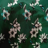 Onuone pamučna svila zelena tkanina cvjetna šivaća tkanina od dvorišta otisnuta DIY odjeća širokog šešira širokog lf