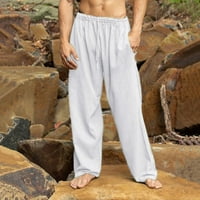 Teretne pantalone Muške proljeće Ljetne casual pantalone Solidne posteljine sportovi hlače pune dužine