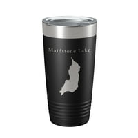 Maidstone Lake Map Tumbler Travel Gol izolirani laserski ugravirani šalica za kavu Vermont oz Pink