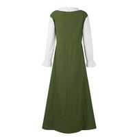 Apepal ženski sudski haljina moda Veliki ljuljački vintage dugi rukav četverokutni otvor za oblikovanje