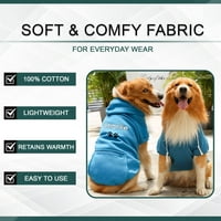 Personalizirani hoodie pasa - Moderna majica za pse sa psećim imenom i šapama - plavi pamučni pamučni