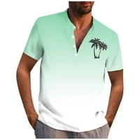 Odštampana palmShadow odjeća, muške havajske majice kratkih rukava od ispisanog gumba dole ljetne plažne